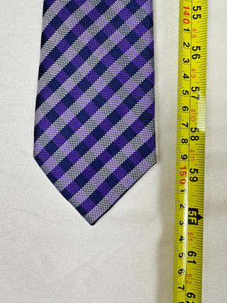 Club Room Men's Purple and Navy Checkered Business Casual