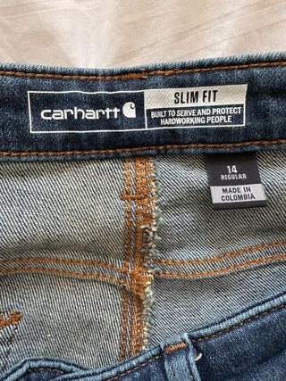 Carhartt Slim Fit Women's Jeans Size 14 Slim Blue Denim