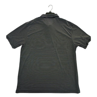 PGA TOUR Black & White Striped Performance Polo Shirt - Size XL