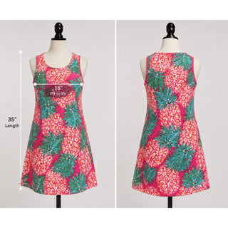 Lilly Pulitzer Sleeveless Pineapple Print A-Line Dress Pink