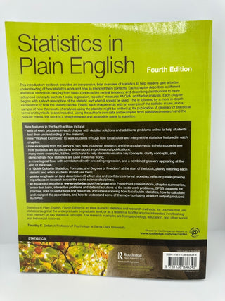 Statistics in Plain English 4th Ed Timothy Urdan Textbook