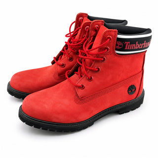 Timberland Women's Premium 6" Waterproof Boots Red Nubuck Size US 9.5 A3840 NWOB
