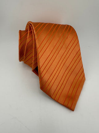 Collections by Tango Orange Striped Silk Tie