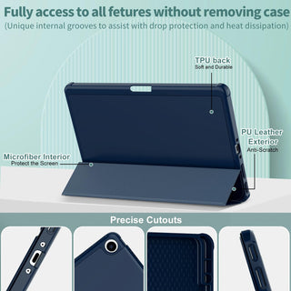Amazon Fire Max 11 Case 13th Gen 2023 Trifold Stand Auto Wake Sleep Navy Blue