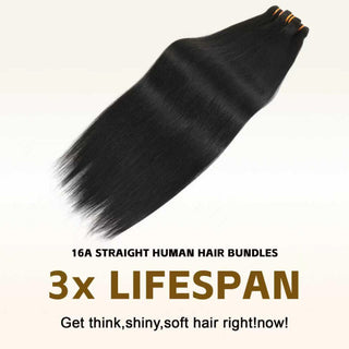 16A Straight Human Hair Bundles 12” YakI Premium Purple Pack 100% Human Hair