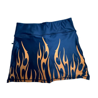 ReadyGOLF Womens Small Black Orange Flame Golf Skort Athletic Stretch Shorts