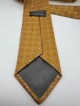 Robert Talbott Best Class Nordstrom Silk Tie Italy Gold Blue