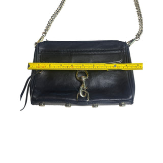 Rebecca Minkoff Mini MAC Black Leather Crossbody Bag Gold Chain Studded Strap