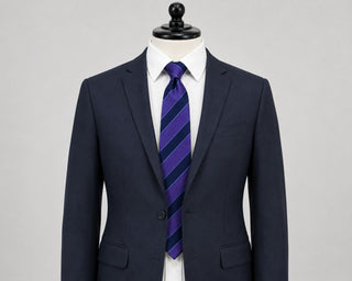Tasso Elba Purple and Navy Striped Silk Tie - Formal Men's