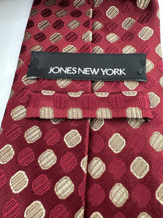 Jones New York Men's Burgundy Polka Dot Silk Tie