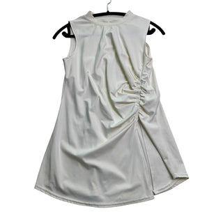Wear & Roam Womens Medium White Ruched Draped Sleeveless Travel Top