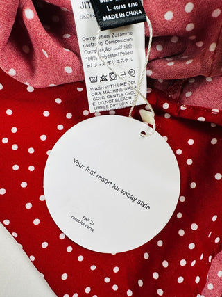 ZARA Red Polka Dot Puff Sleeve Mini Dress Size L