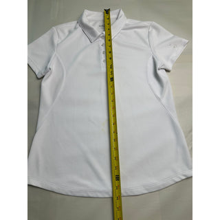 Lady Pinseeker Womens M White Performance Golf Polo Short Sleeve Athletic Shirt