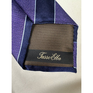 Tasso Elba Men's Purple Stripe Self Tied Classic 100% Silk Tie 58"