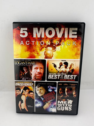 5 Movie Action Pack DVD Logan’s War Once a Thief Family of Cops Guns