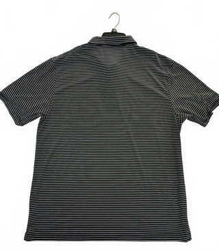 PGA TOUR Men's XL Black and White Striped Golf Polo Shirt