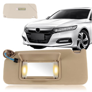 PEVAST Driver Side Sun Visor Beige w/ Mirror Fits Honda Accord 2008-2017 Left