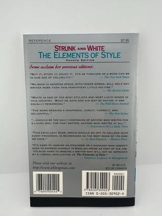 The Elements of Style Strunk & White 4th Ed PB Writing Guide