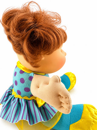 Cabbage Patch Kids 2011 Red Hair Green Eyes Plush Doll with Polka Dot Dress