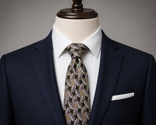 Nubio Silk Tie Green Purple Oval Geometric Pattern Italian Luxury Necktie