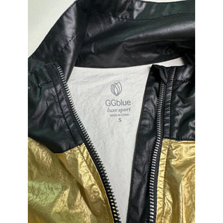 GGblue Luxe Sport Jacket Womens S Metallic Gold Black Full Zip Lightweight