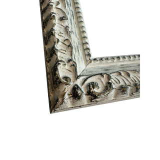 Set of 2 Ornate Baroque Picture Frames 10.75x11.2 Ivory Gold Distressed Glass