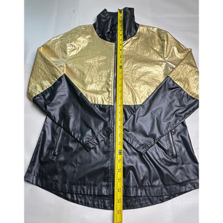 GGblue Luxe Sport Jacket Womens S Metallic Gold Black Full Zip Lightweight