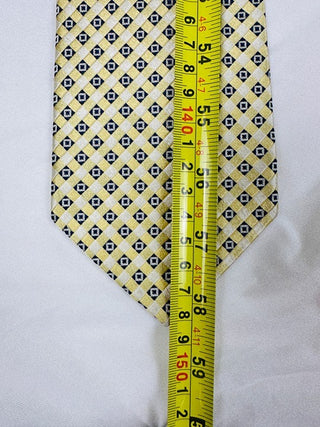 Silk Yellow and Blue Patterned Men's Tie