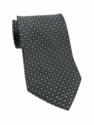 Van Heusen Blue Geometric Silk Necktie Classic Square Pattern Mens Dress Tie