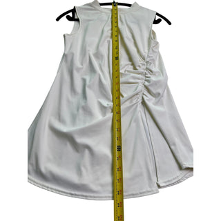 Wear & Roam Womens Medium White Ruched Draped Sleeveless Travel Top