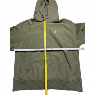 Champion Reverse Weave Olive Green Hoodie Large
