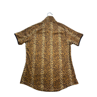 Greg Norman Play Dry Women's S Leopard Print 1/4 Zip Golf Polo Animal Print