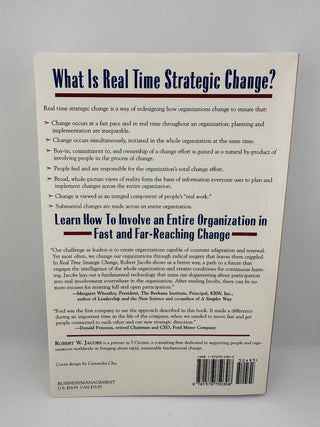 Real Time Strategic Change Robert Jacobs PB Leadership Business Management