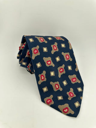 Nordstrom Robert Talbott Silk Tie Blue Geometric USA Made Classic Necktie