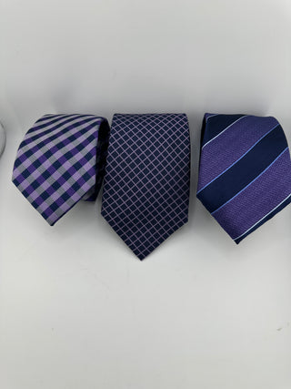 3 Silk Neckties Purple Bundle Club Room Rountree Yorke Tasso Elba