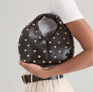 Dolce Vita Dahlia Black Studded Bag Faux Leather Mini Hobo NWT
