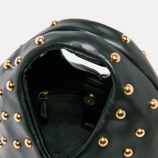 Dolce Vita Dahlia Black Studded Bag Faux Leather Mini Hobo NWT