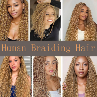 Human Braiding Hair Deep Wave Bulk Blonde No Weft for Braids Extensions
