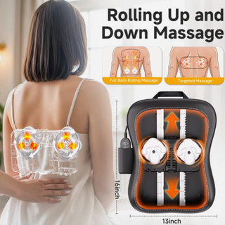 Back Massager with Heat Shiatsu Kneading Massage Pillow Chair Home Car