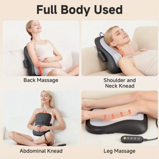 Back Massager with Heat Shiatsu Kneading Massage Pillow Chair Home Car