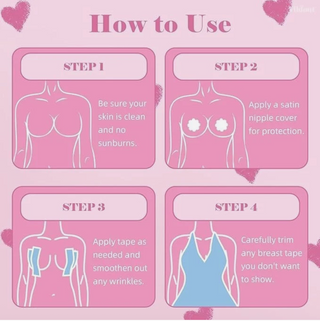 2 Pack Vildout Boob Tape Breast Lift Tape Kit w Nipple Covers Strapless Bra