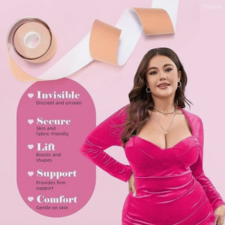 2 Pack Vildout Boob Tape Breast Lift Tape Kit w Nipple Covers Strapless Bra