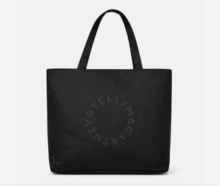 Logo Tote Bag Black Large Shoulder Bag w/Stella McCartney Logo