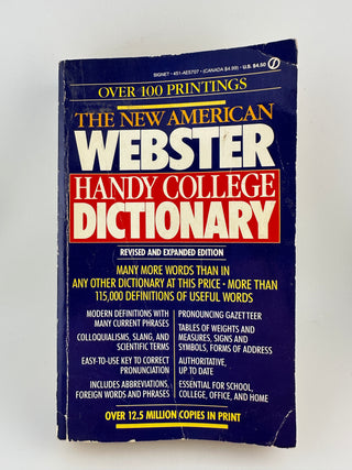 The New American Webster Handy College Dictionary (1981) - Vintage