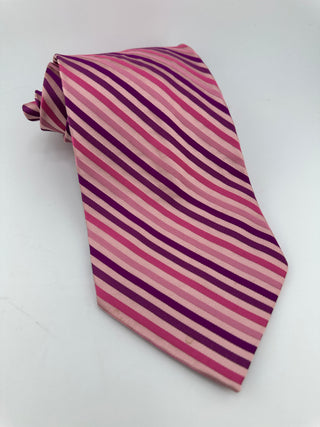 Zinetti Italian Collection Pink Purple Striped Necktie