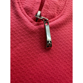 Jofit Women's Sleeveless Golf Polo 1/4 Zip Pink Performance Top Large