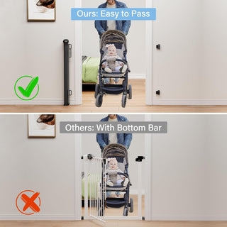 PRObebi Retractable Baby Gate Dog Gate for Stairs Doorways 0-54" Wide Black