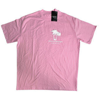 BoohooMAN Hotels & Resorts Palm Tree Oversized T-Shirt Pink Men’s M NWT