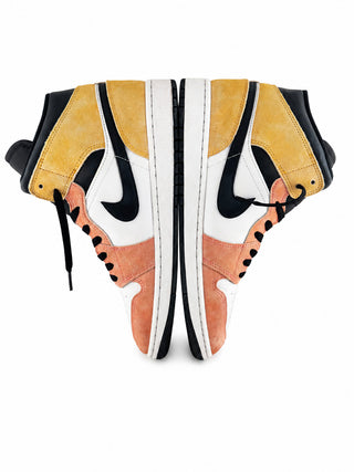 Nike Air Jordan 1 Mid SE Turf Orange 852542-801 Men's Size 12 Pink Suede Shoes