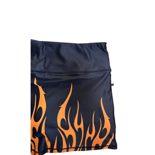 ReadyGOLF Womens Small Black Orange Flame Golf Skort Athletic Stretch Shorts